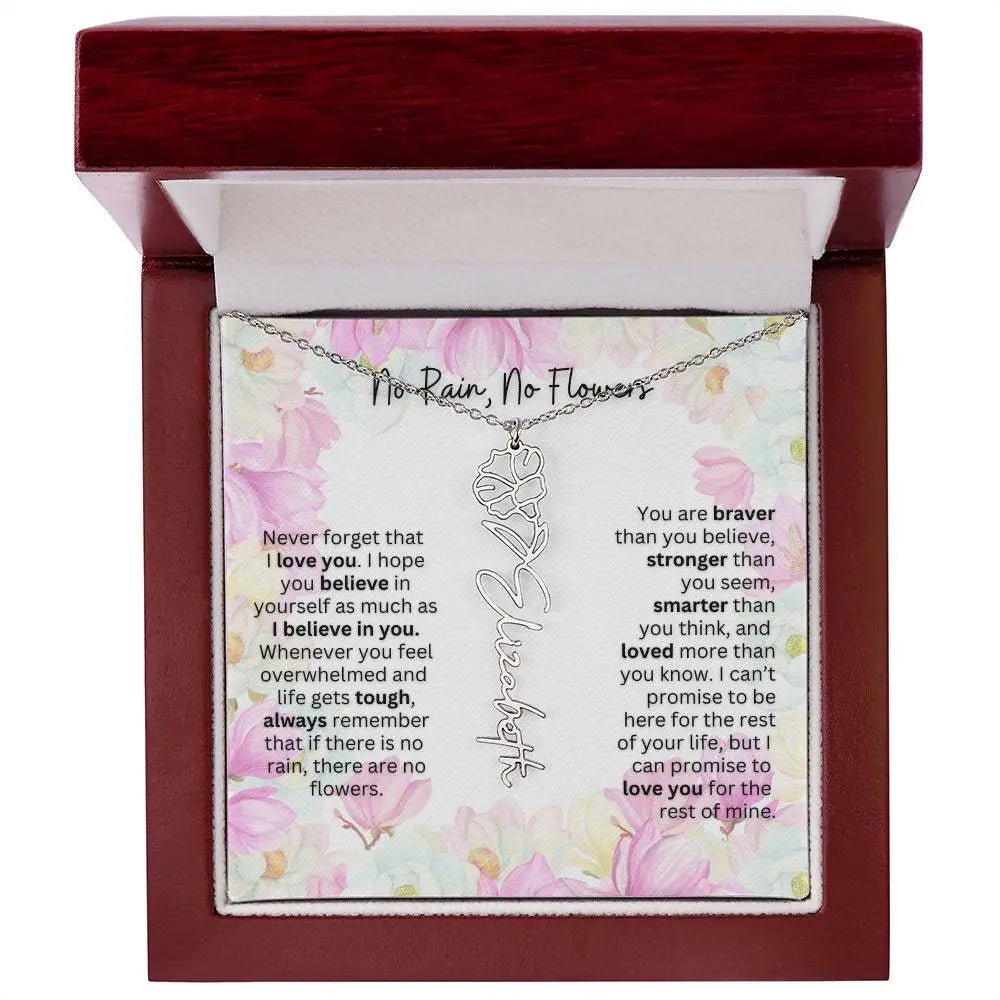 Birth Flower Necklace | Cherished Gift for Granddaughter from Grandma or Grandpa