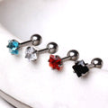 316L Surgical Steel Prong Set Square CZ Cartilage Earring
