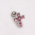 316L Surgical Steel Multi CZ Cross Stud Cartilage Earring