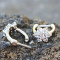 316L Stainless Steel CZ Flower Cartilage Clicker Earring