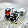 316L Stainless Steel Ruby Red Jeweled Elephant Cartilage Earring