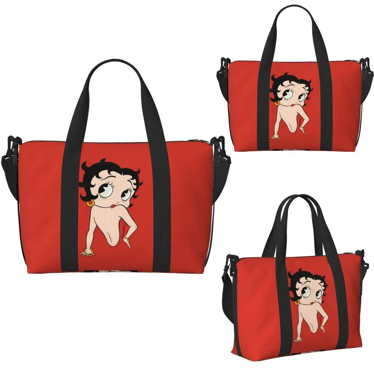 Custom Cartoon Girl B-Bettys Beach Travel Bag