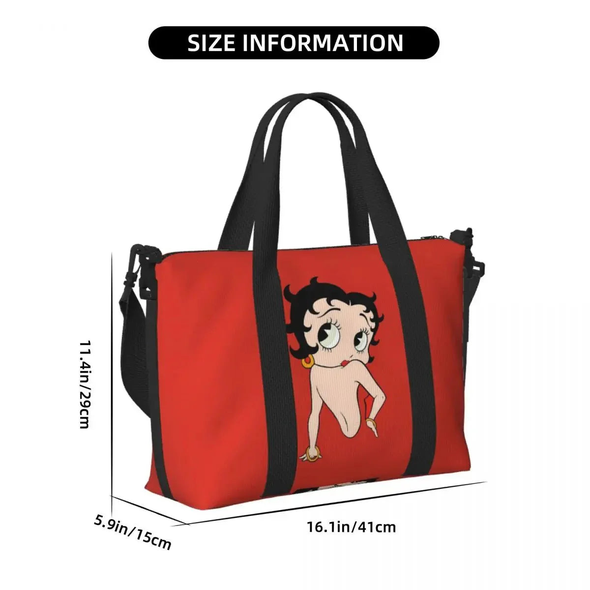Custom Cartoon Girl B-Bettys Beach Travel Bag