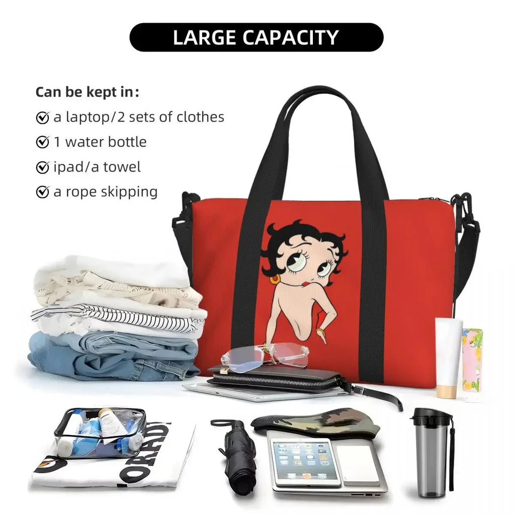 Custom Cartoon Girl B-Bettys Beach Travel Bag
