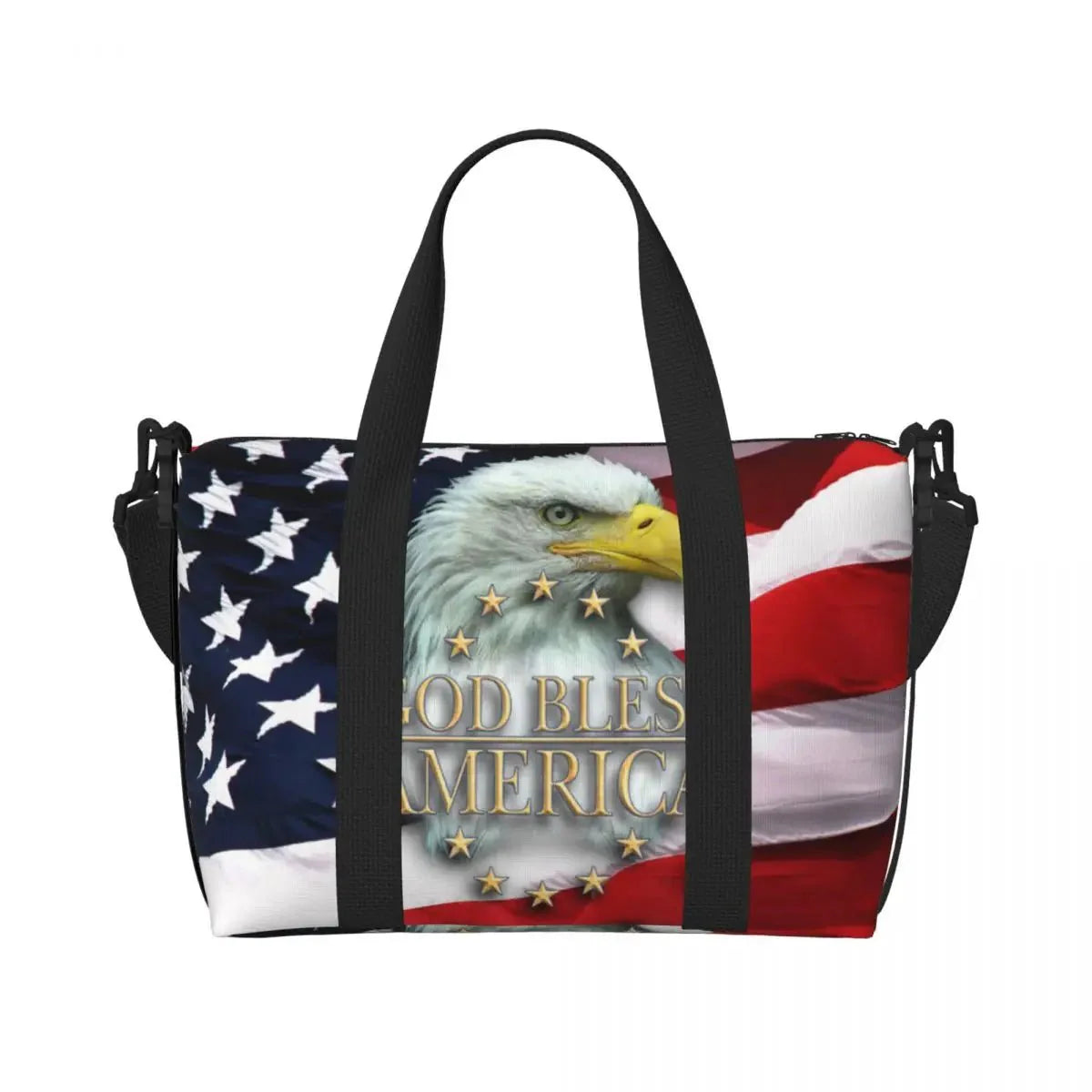 Custom Vintage American Flag Tote Bag