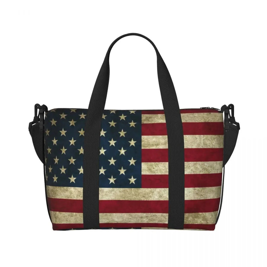Custom Vintage American Flag Tote Bag