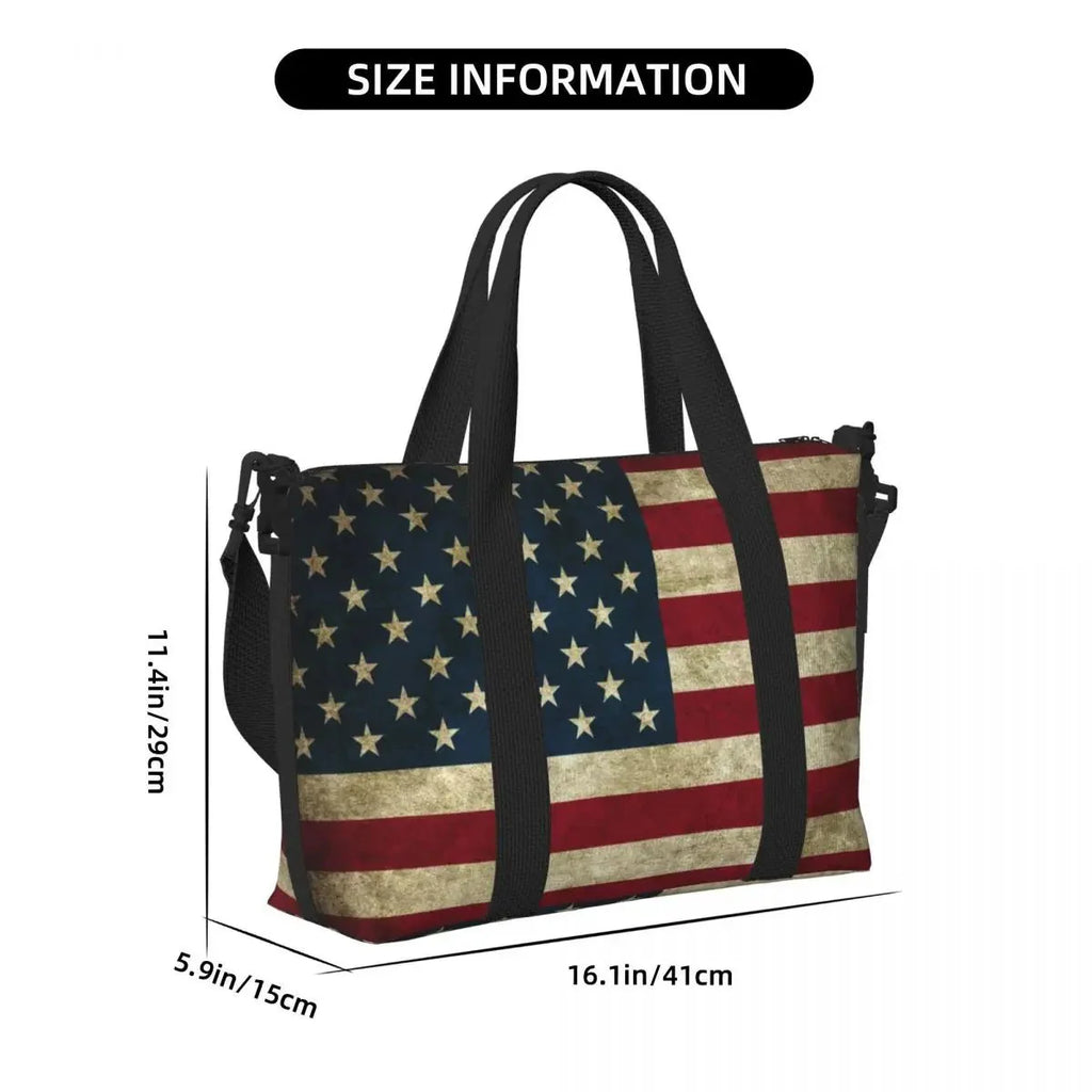 Custom Vintage American Flag Tote Bag