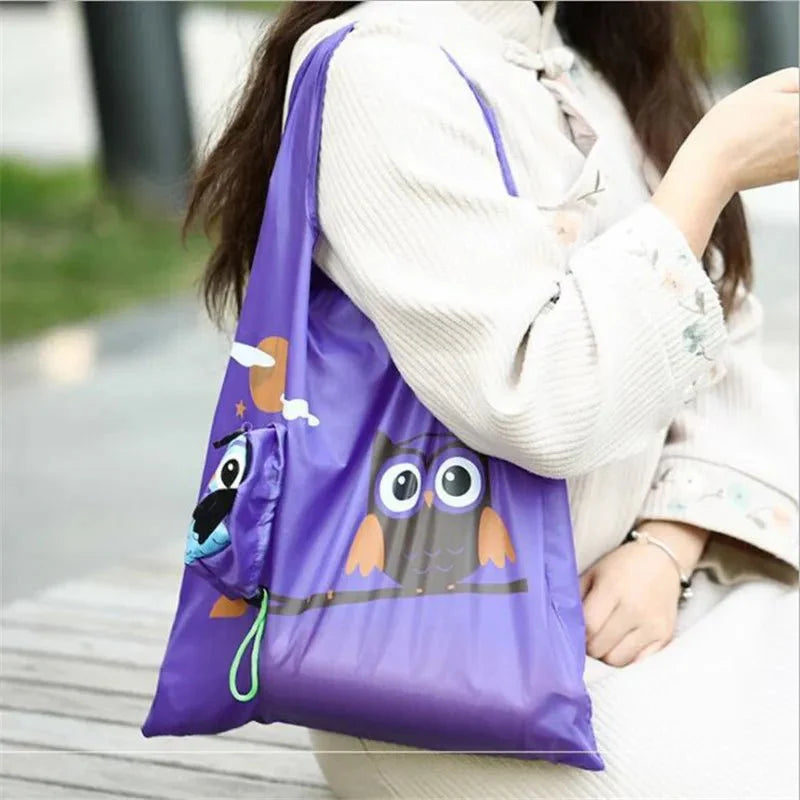 Cute Animal Owl Shape Foldable Shopping Bag
