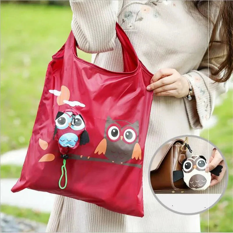 Cute Animal Owl Shape Foldable Shopping Bag