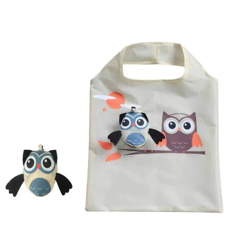 Cute Animal Owl Shape Foldable Shopping Bag