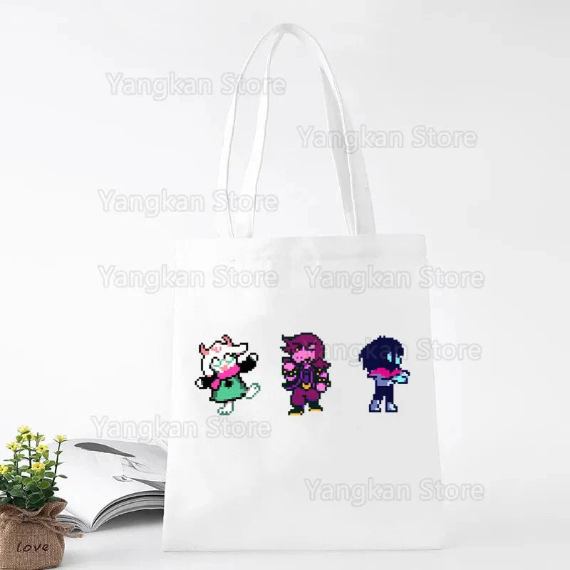 Deltarune Eco Canvas Cotton Shopper Bolsas De Tela Bag