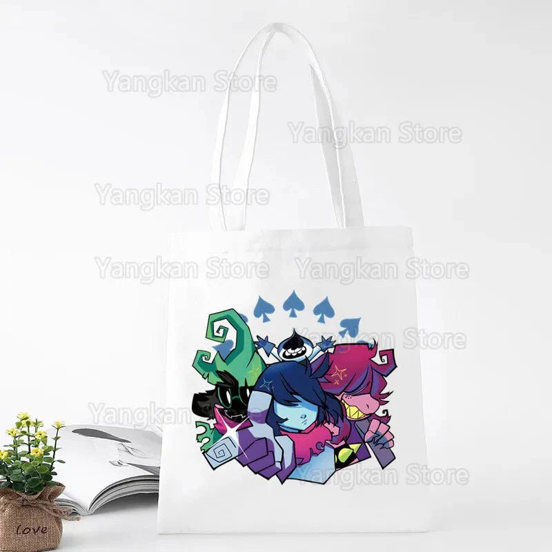 Deltarune Eco Canvas Cotton Shopper Bolsas De Tela Bag