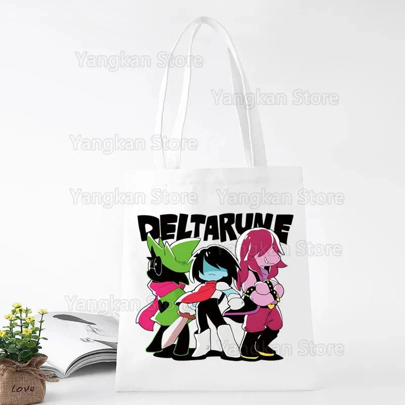 Deltarune Eco Canvas Cotton Shopper Bolsas De Tela Bag