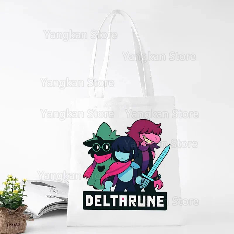 Deltarune Eco Canvas Cotton Shopper Bolsas De Tela Bag