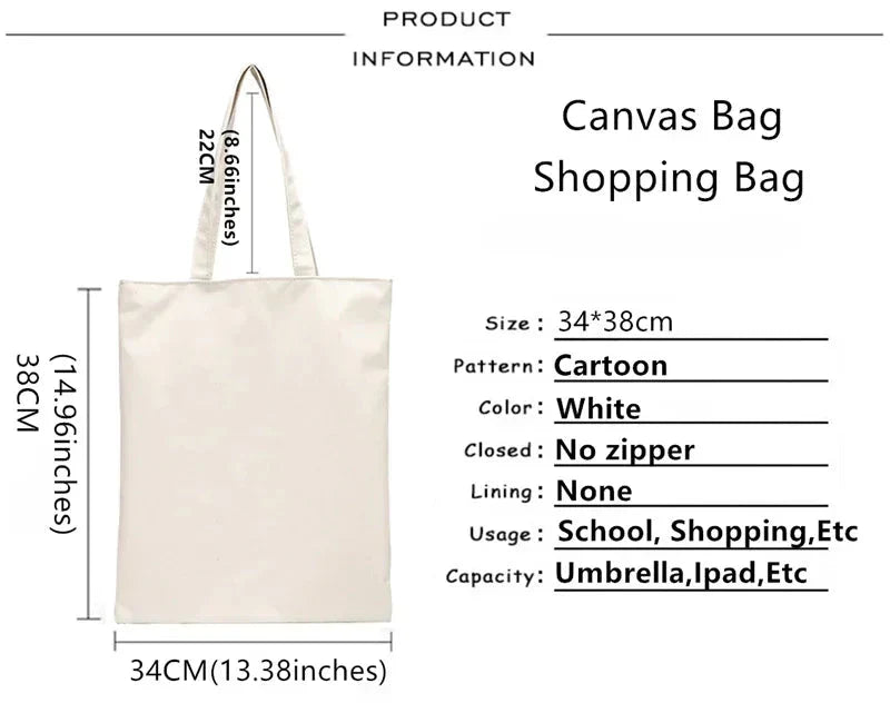 Deltarune Eco Canvas Cotton Shopper Bolsas De Tela Bag