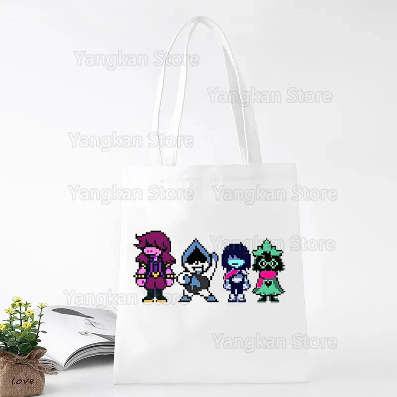 Deltarune Eco Canvas Cotton Shopper Bolsas De Tela Bag