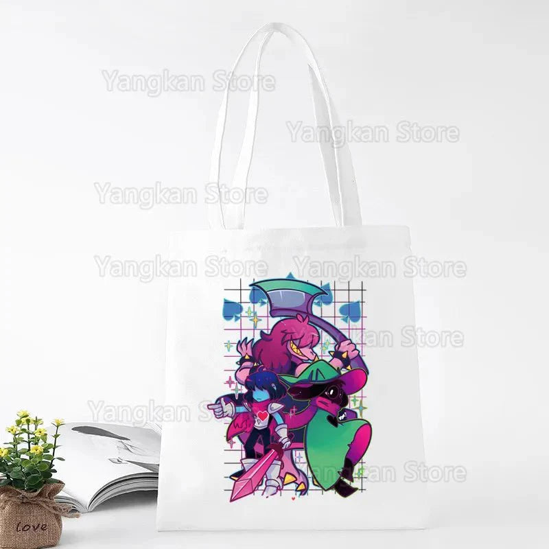 Deltarune Eco Canvas Cotton Shopper Bolsas De Tela Bag