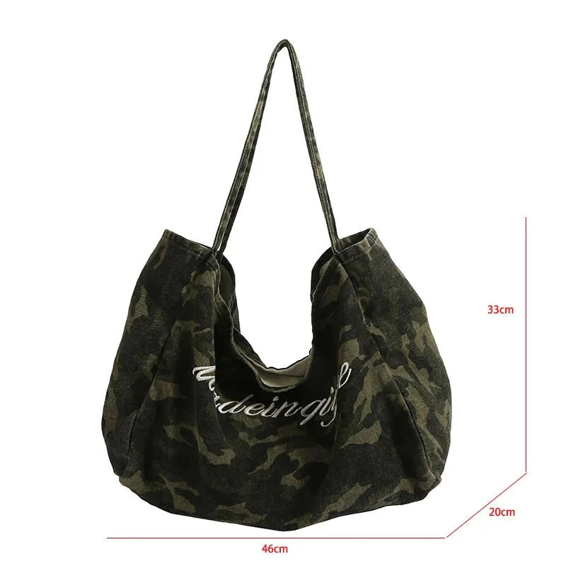 Eco-Friendly Canvas Shoulder Bag – Versatile Camouflage Tote