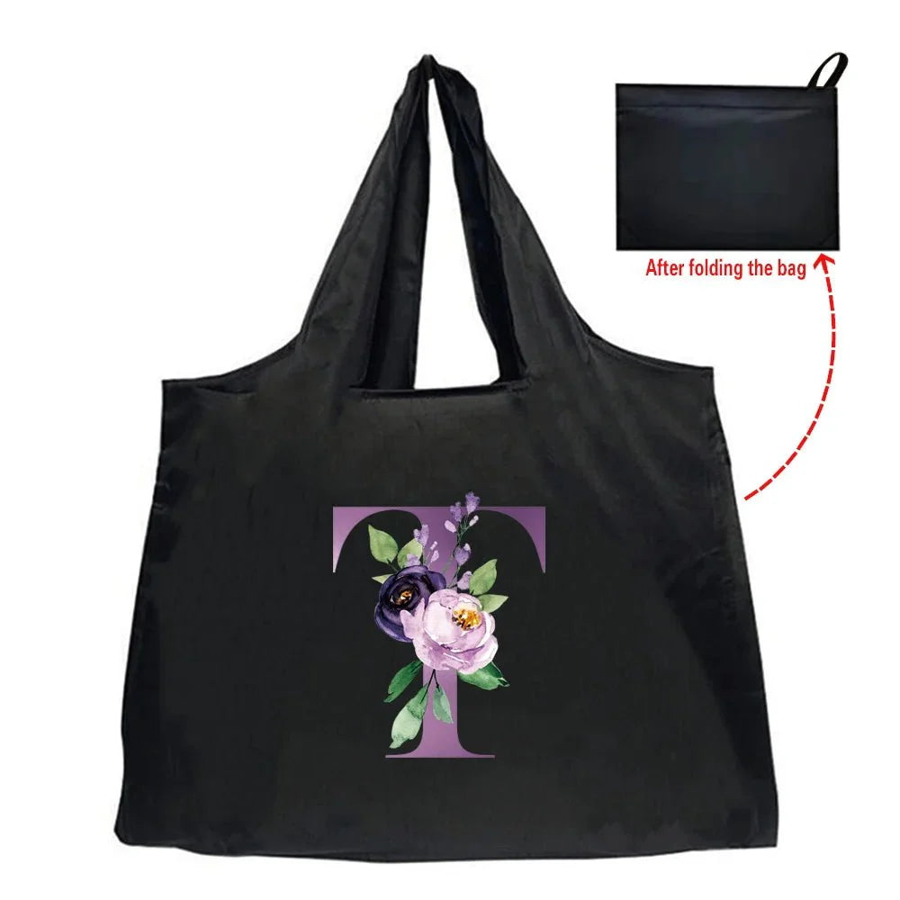 Eco-Friendly Shopping Bag - Purple Letter Series