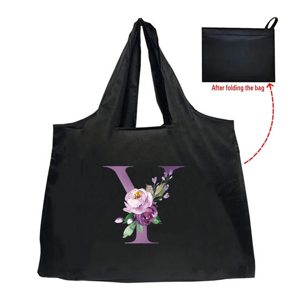 Eco-Friendly Shopping Bag - Purple Letter Series