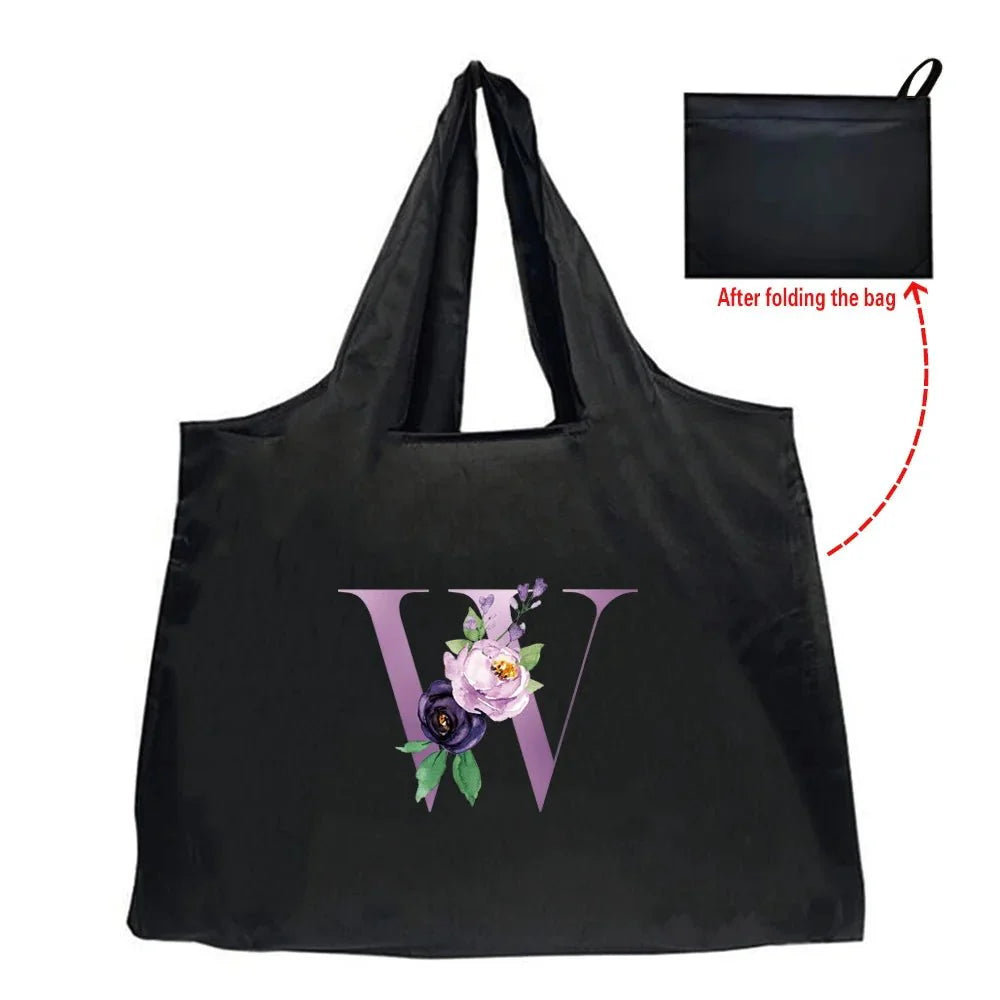 Eco-Friendly Shopping Bag - Purple Letter Series