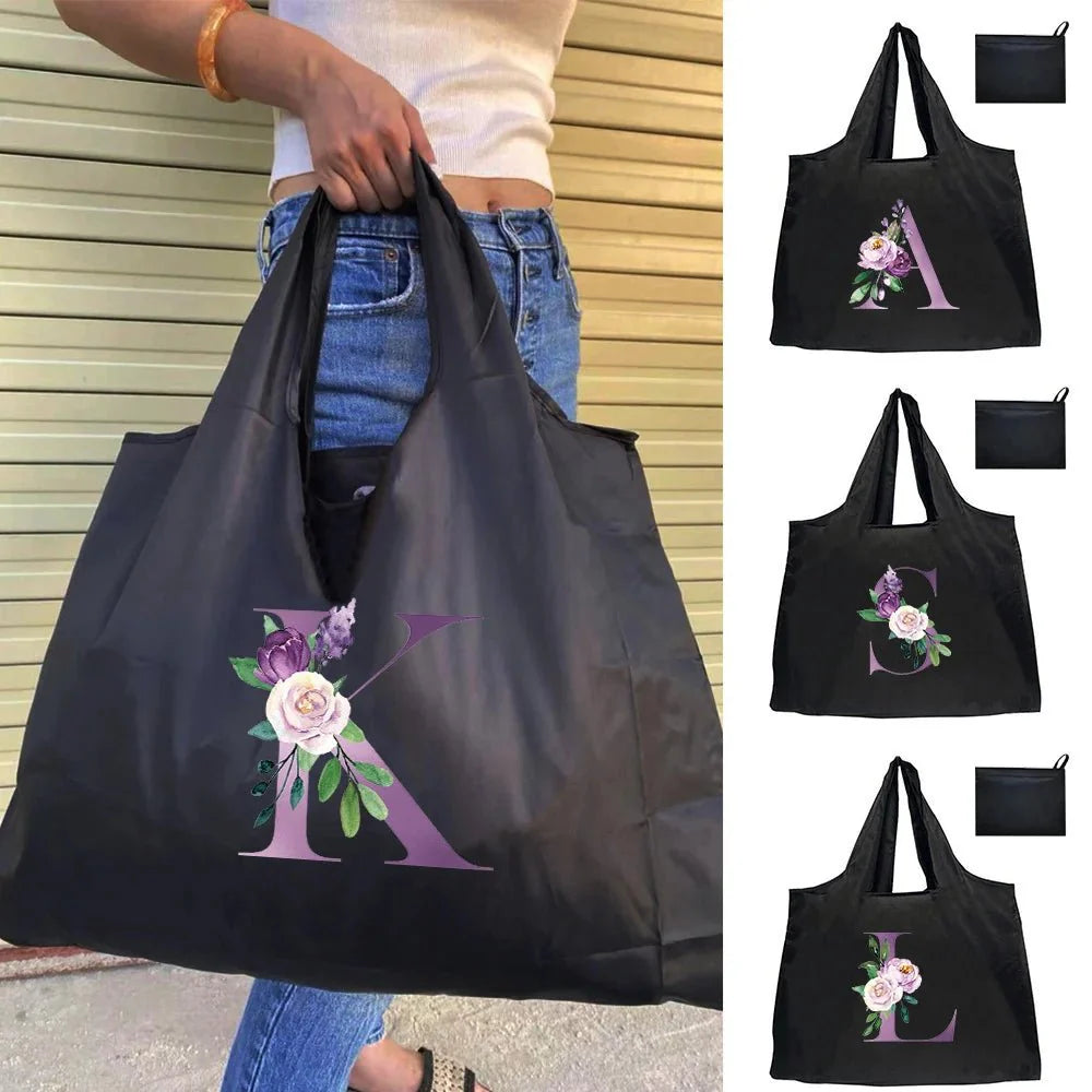 Eco-Friendly Shopping Bag - Purple Letter Series
