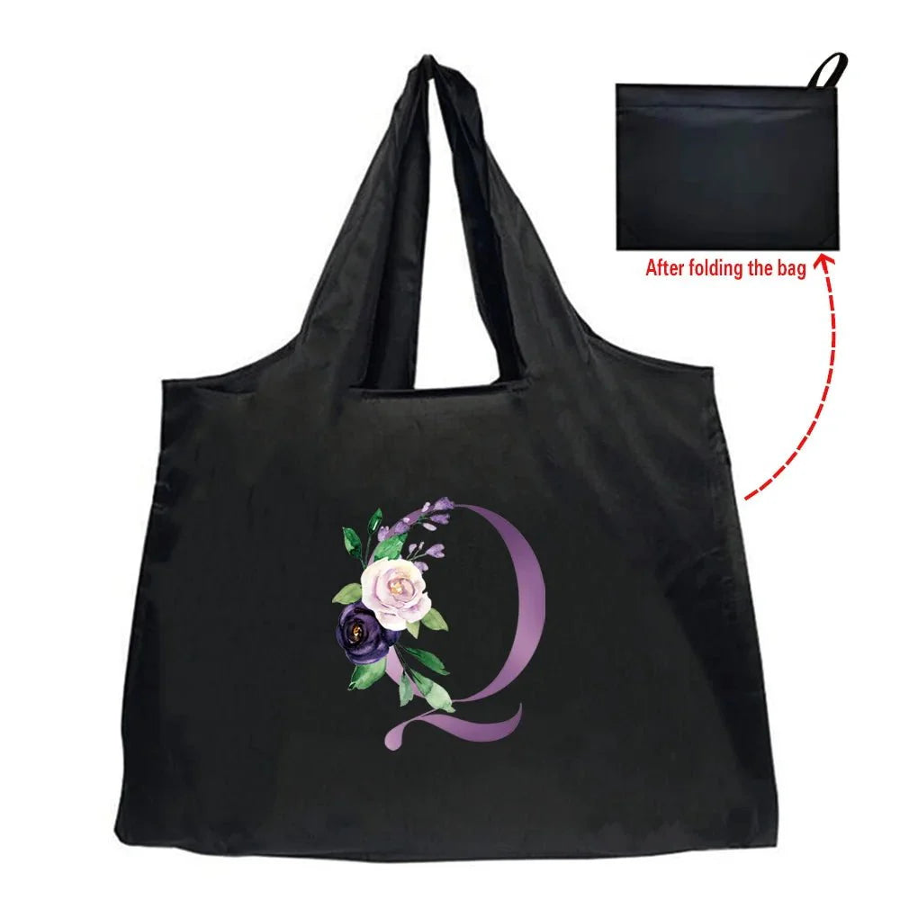 Eco-Friendly Shopping Bag - Purple Letter Series
