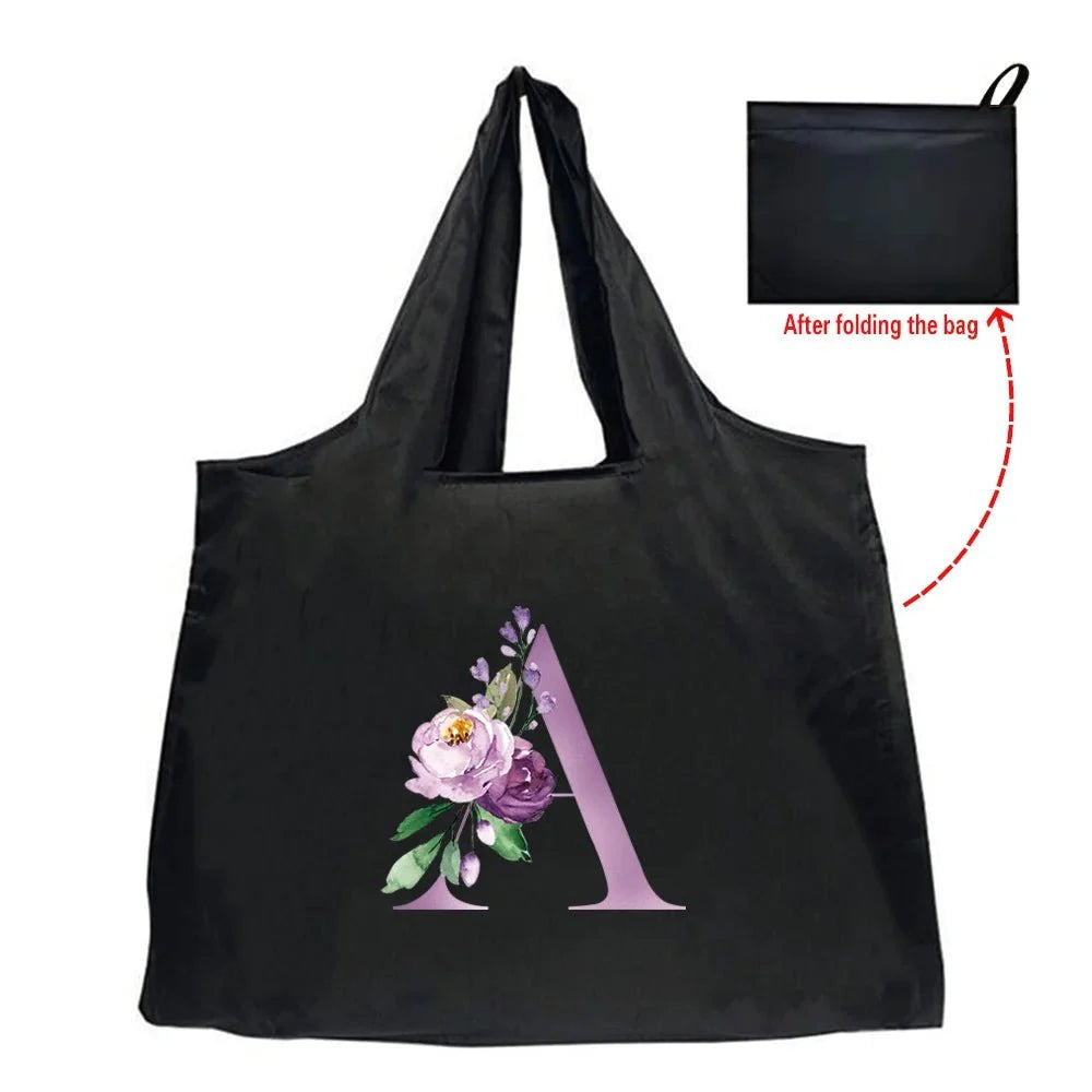 Eco-Friendly Shopping Bag - Purple Letter Series