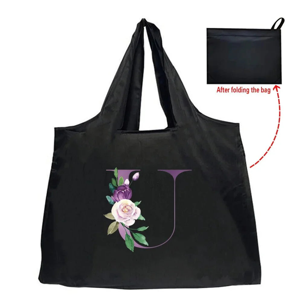 Eco-Friendly Shopping Bag - Purple Letter Series