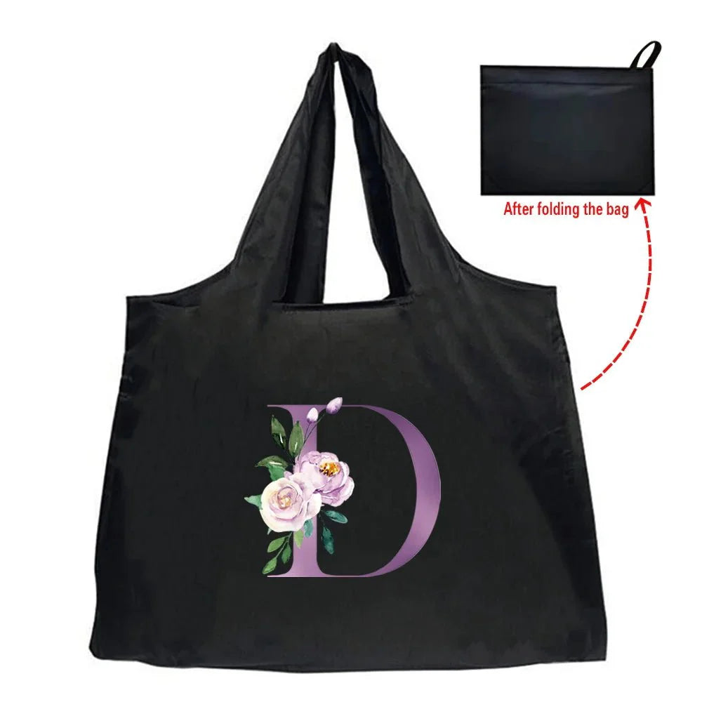 Eco-Friendly Shopping Bag - Purple Letter Series