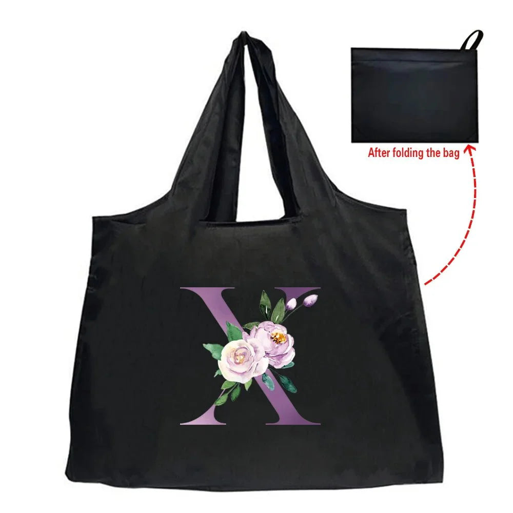 Eco-Friendly Shopping Bag - Purple Letter Series