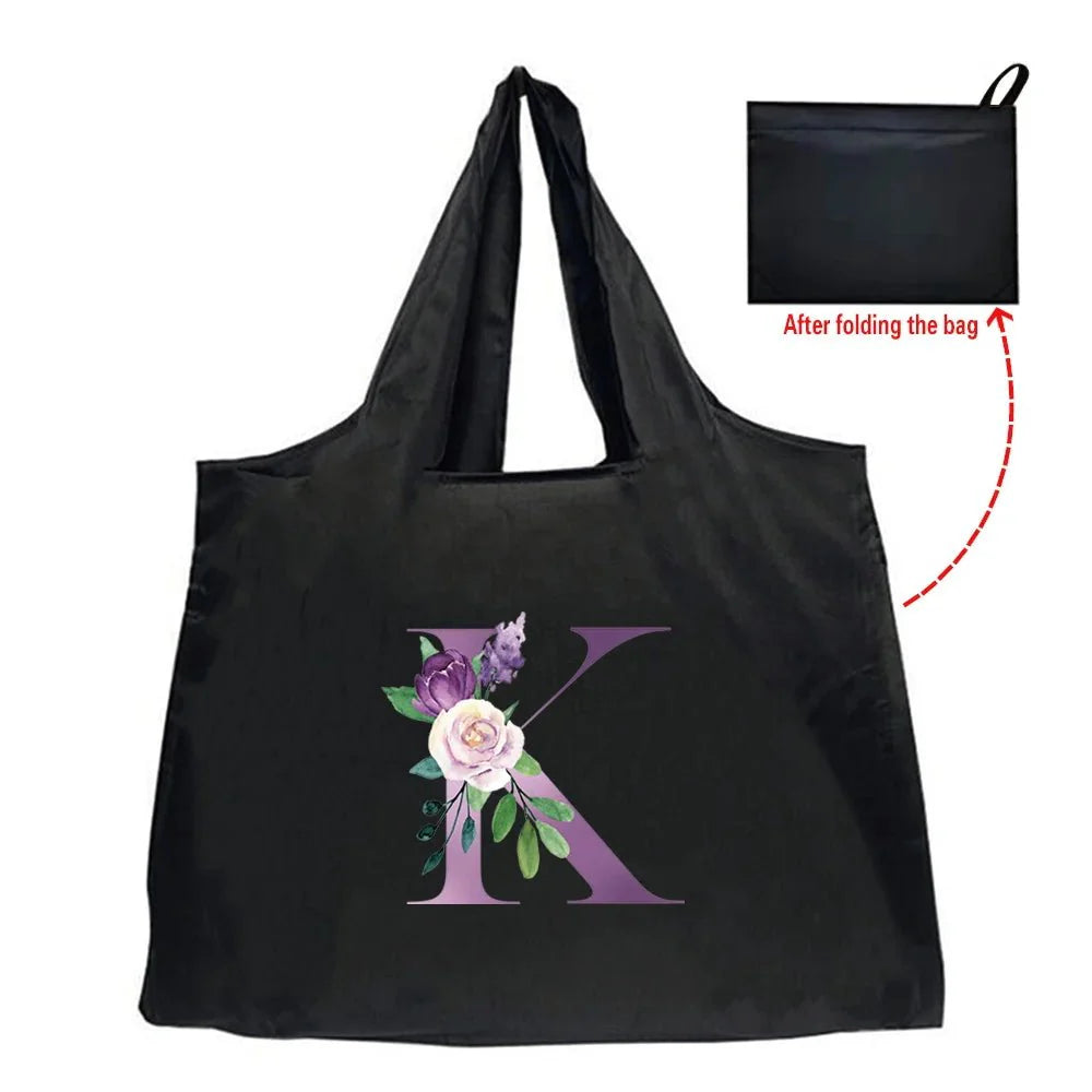 Eco-Friendly Shopping Bag - Purple Letter Series
