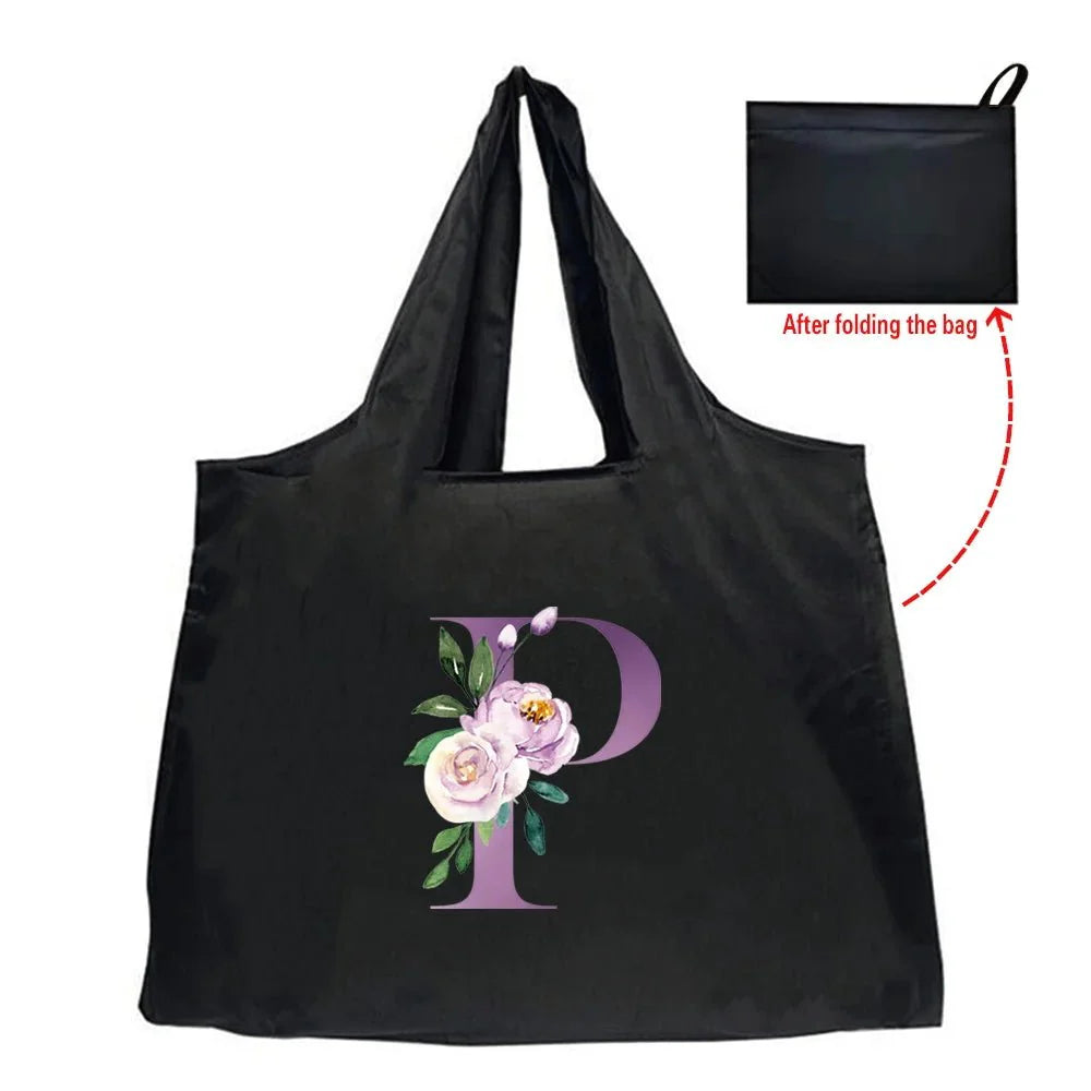 Eco-Friendly Shopping Bag - Purple Letter Series