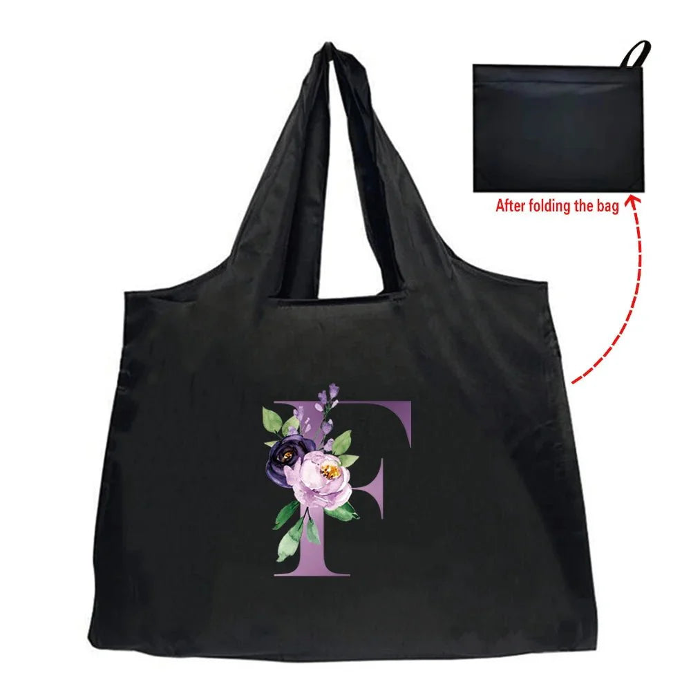 Eco-Friendly Shopping Bag - Purple Letter Series