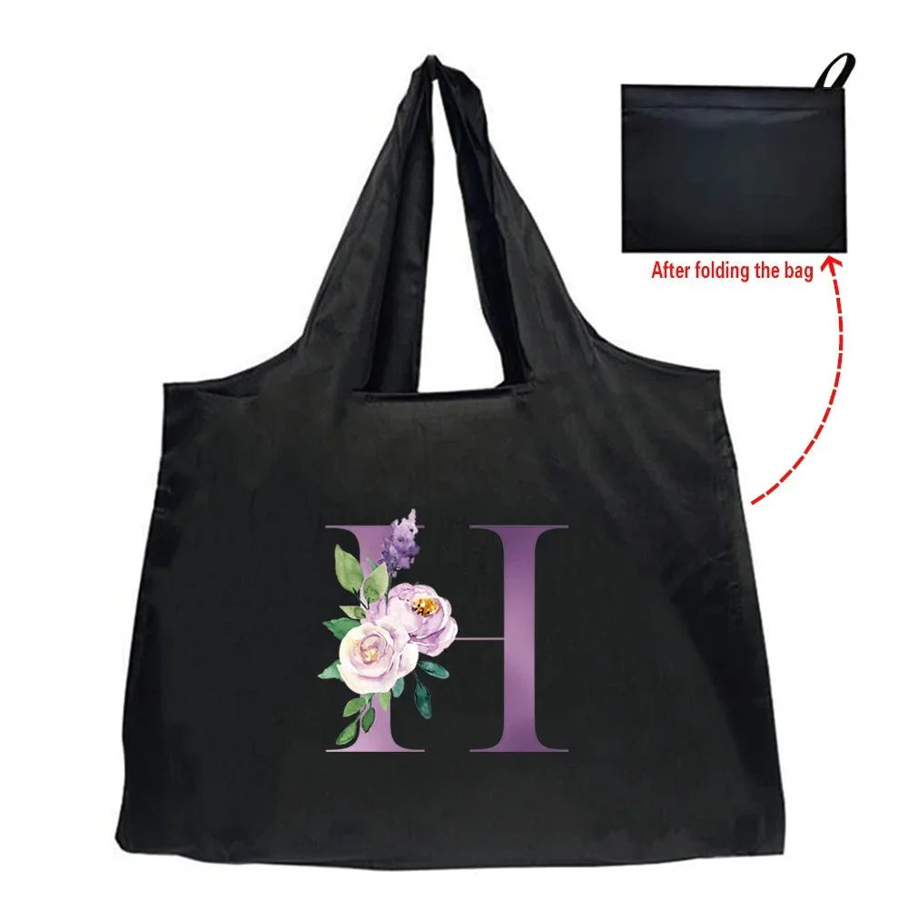 Eco-Friendly Shopping Bag - Purple Letter Series