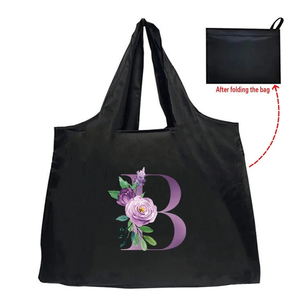 Eco-Friendly Shopping Bag - Purple Letter Series