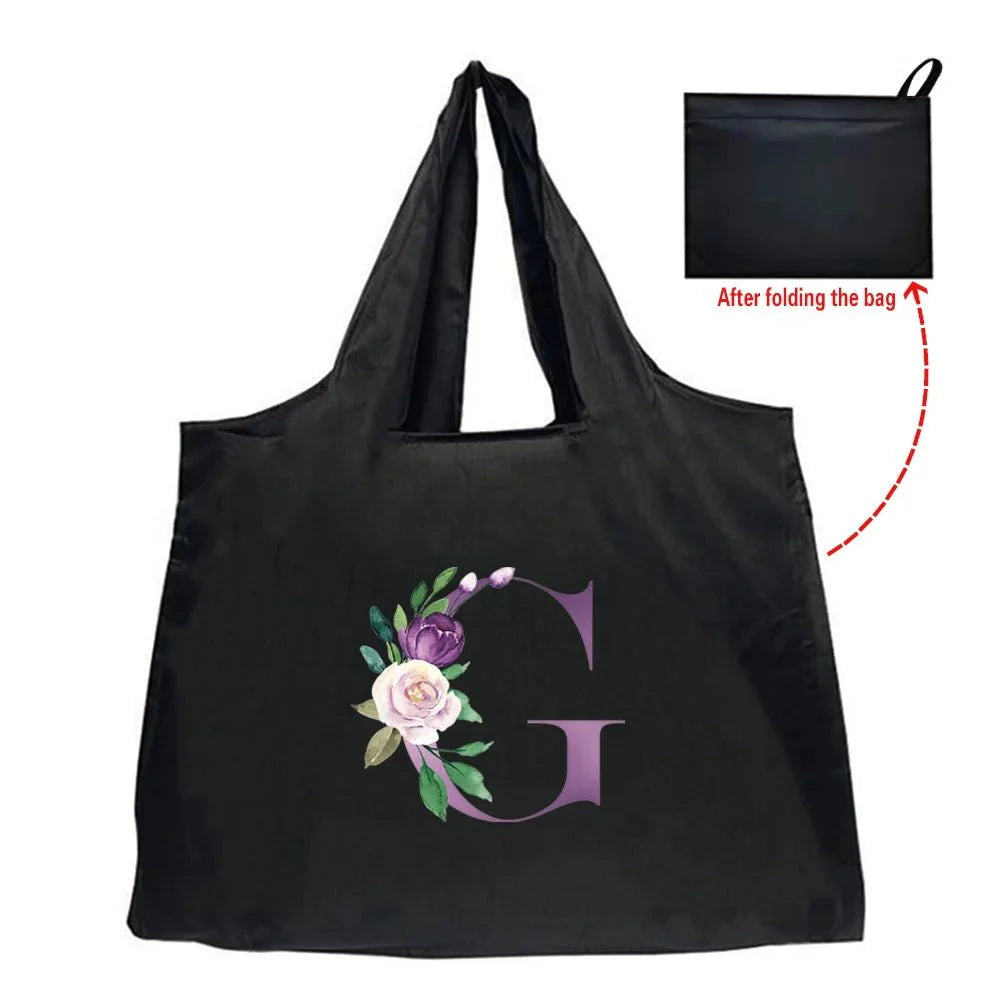 Eco-Friendly Shopping Bag - Purple Letter Series