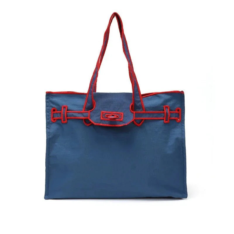Embroidered Nylon Handbag