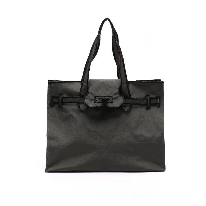 Embroidered Nylon Handbag