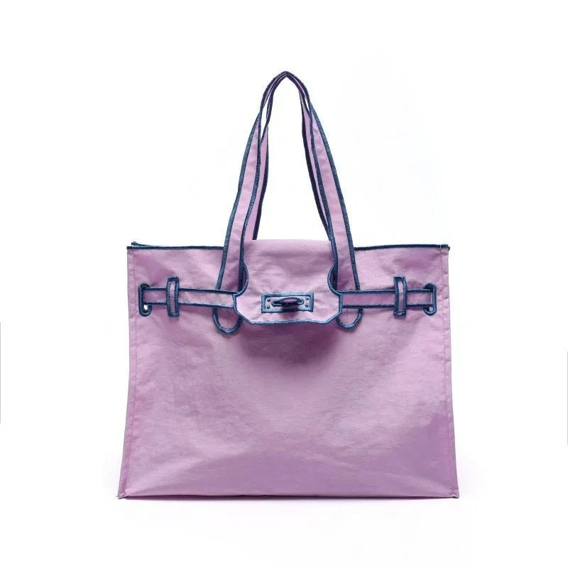 Embroidered Nylon Handbag