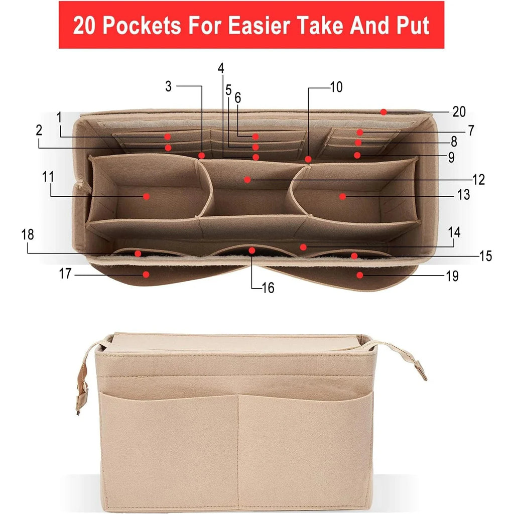 Felt Purse Organizer Insert Onthego MM Handbag Tote Bag