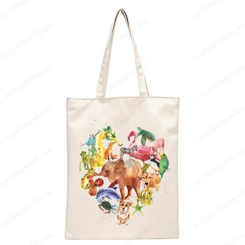 Vegan Women's Canvas Tote: Foldable & Reusable Eco Shopping Bags