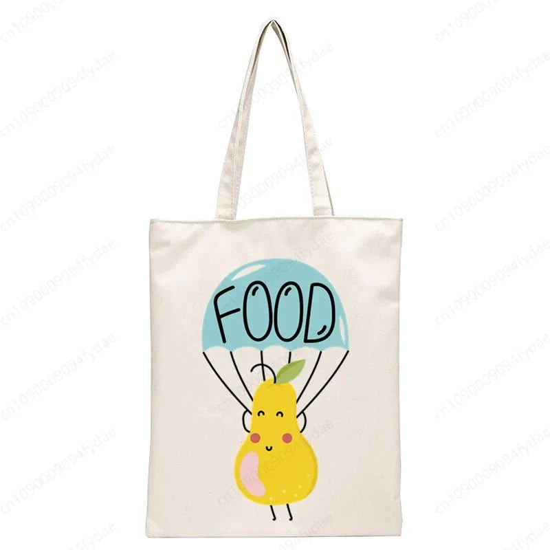 Vegan Women's Canvas Tote: Foldable & Reusable Eco Shopping Bags