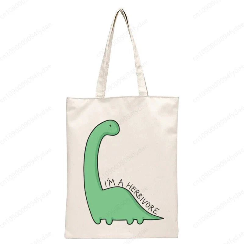 Vegan Women's Canvas Tote: Foldable & Reusable Eco Shopping Bags