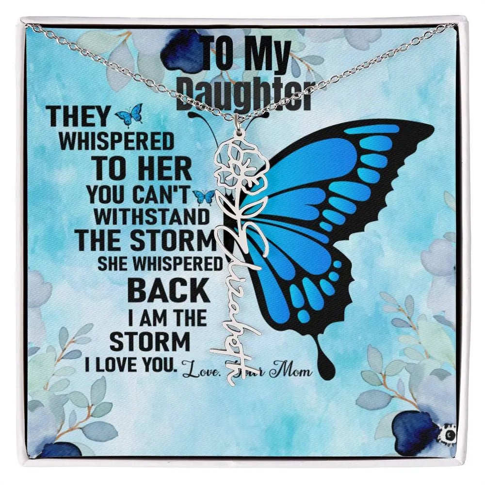 Gift From Mom to Daughter I I Love You - Birth Necklace