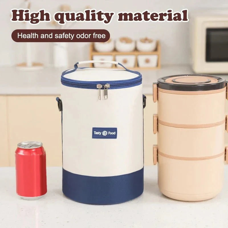 Large Capacity Cylindrical Insulated Lunch Box