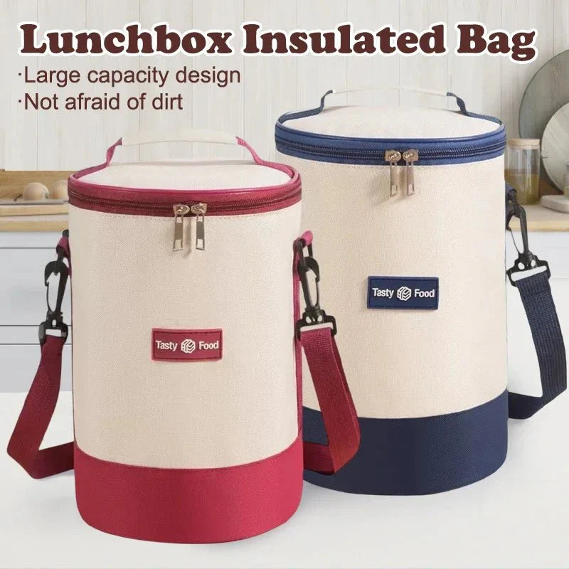 Large Capacity Cylindrical Insulated Lunch Box