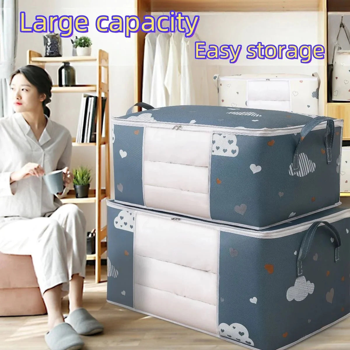 Large Capacity Multi-Purpose Storage Bag with Handles