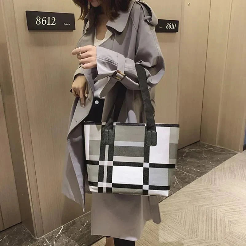 Leather Shoulder Shopping Bag