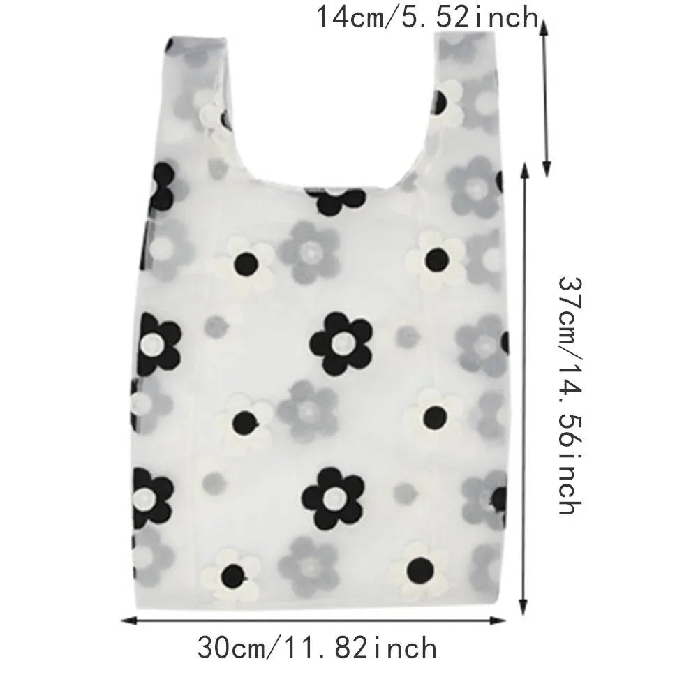 Lightweight Organza Tote Bag with Embroidered Floral Design